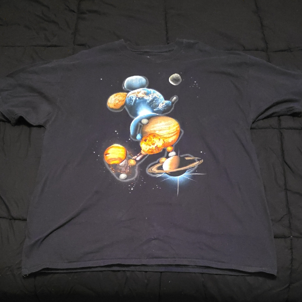 Hanes Black Solar System Graphic Tee